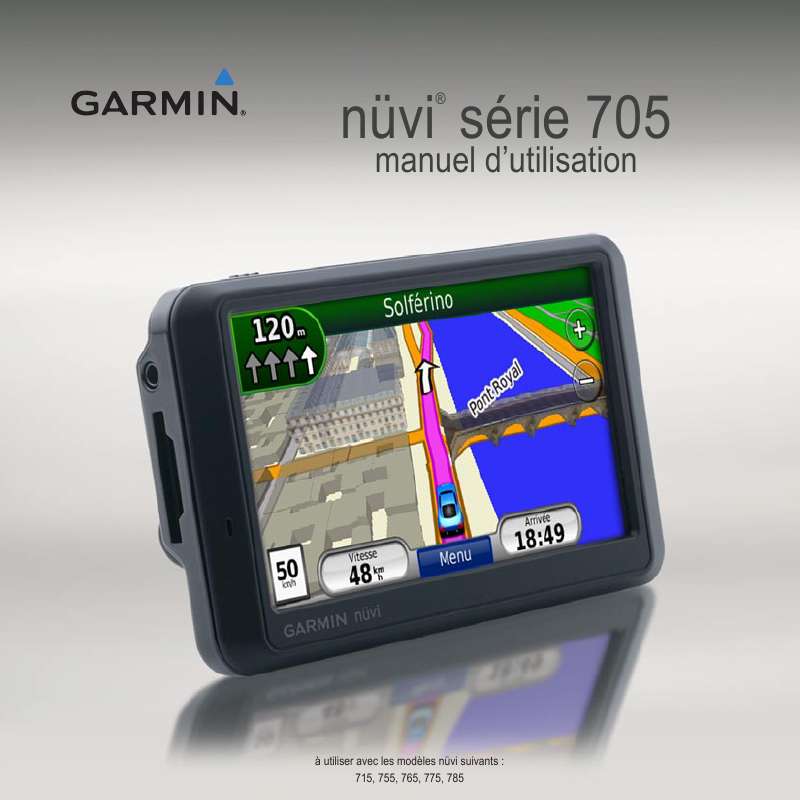 Notice GARMIN NUVI 705 gps Trouver une solution à un problème GARMIN